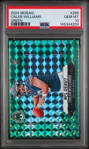 2024 PANINI MOSAIC GREEN #289 CALEB WILLIAMS PSA 10 CHICAGO BEARS RC
