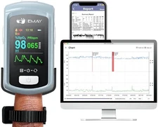EMAY EMO-90 Sleep Oxygen Monitor for Overnight & Continuous SpO2 Tracking