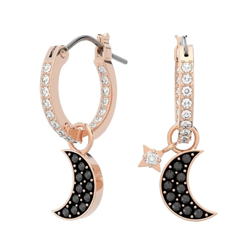 Pendientes de Moda Negro Swarovski