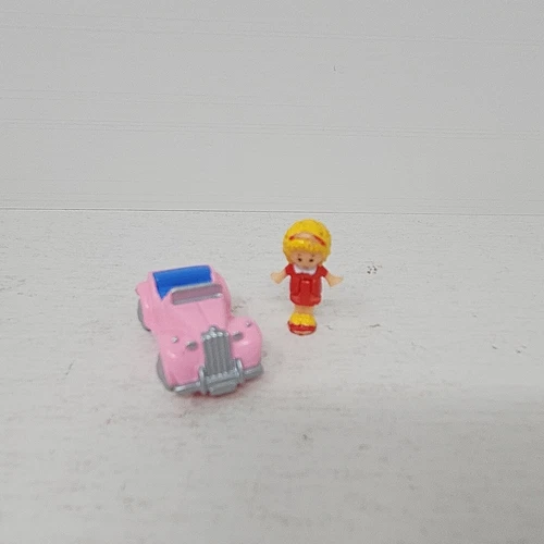 1989 Polly Pocket Sports Car & Figure Ring Set Bluebird Toys