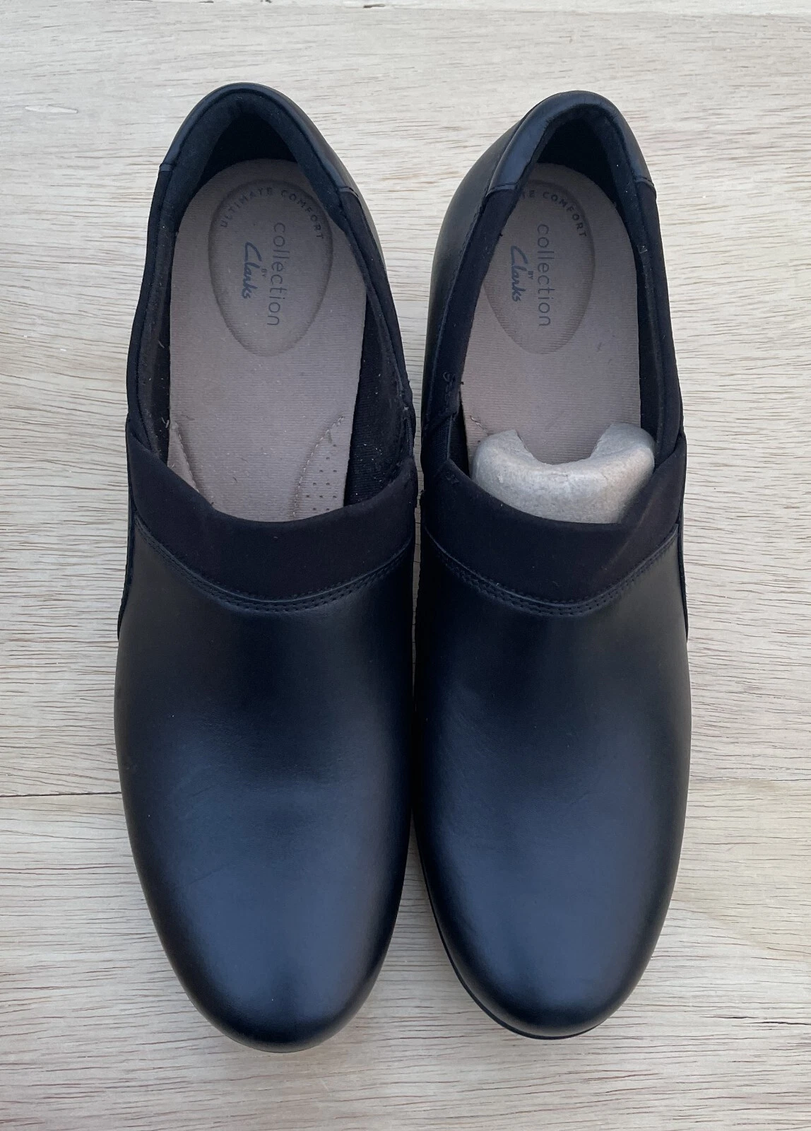 CLARKS COLLECTION scarpa slip on in pelle mocassino giulietta pelle donna nero TG 11M