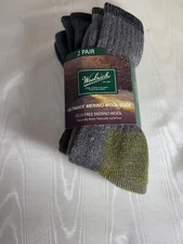 NEW WOOLRICH CREW SOCKS MERINO WOOL BLEND 1 PACK OF 2 SZ L