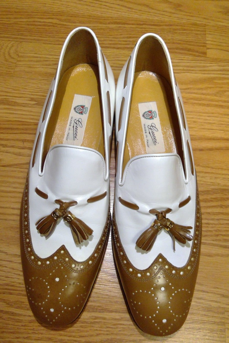 【GUCCI】ホワイト&ブラウンミュール Women's sandal with Double G in beige and dark brown GG canvas