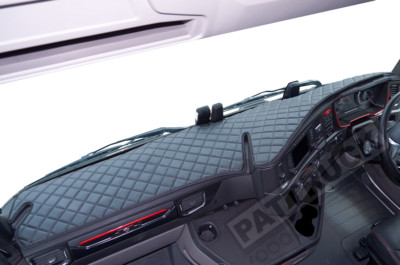 TRUCK ECO LEATHER DASH MAT -   BLACK FIT SCANIA S , R  NEW GENERATION [ 2017 + ]