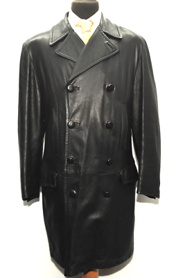 RARE VINTAGE GIANNI VERSACE ISTANTE CHINCHILLA LEATHER COAT BLACK 