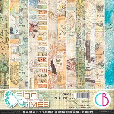 Ciao Bella SIGN Of The TIMES 6x6 Paper Pad 24 Double Sided Sheets CBQ044