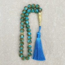 Crystal Glass 10mm 33 Beads Islamic Prayer Worry Beads Hand String Muslim Rosary