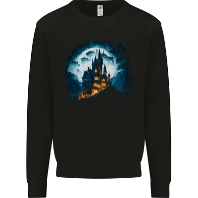 A Haunted Castle Fantasy Halloween Herren Sweatshirt Pullover