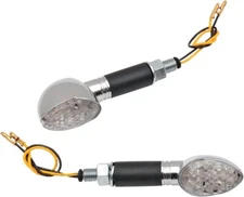 K & S LED Ultra Mini Stalk Marker Light Oval with Long Stem Chrome Body #25-8932