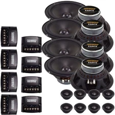 4 Pair Sundown Car Audio 6.5" 800W Peak 4 Ohm 2-Way Component Speakers E-6.5CS