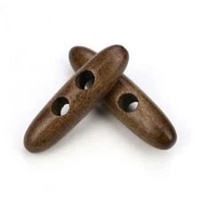 Toggle Wooden Buttons - Dark Brown Finish - 5cm - Wood Toggle Button 252