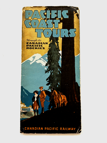 Lovely 1920's Canada Travel Brochure Booklet - Gold Cover & Beautiful Color Map*