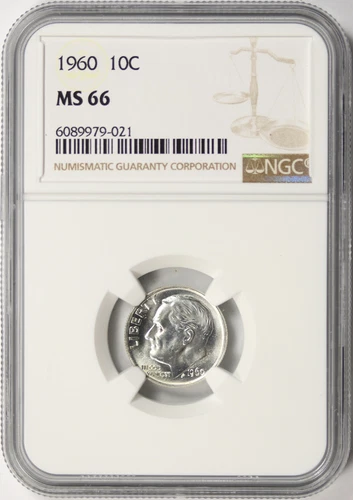 1960 10c Roosevelt Dime NGC MS66