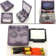 Transparent Purple Housing Case Cover For Gameboy Advance SP GBA SP Shell New