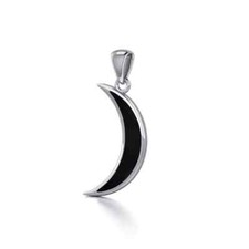Crescent Moon 925 Sterling Silver Pendant Choice of Gemstone Lunar Jewelry