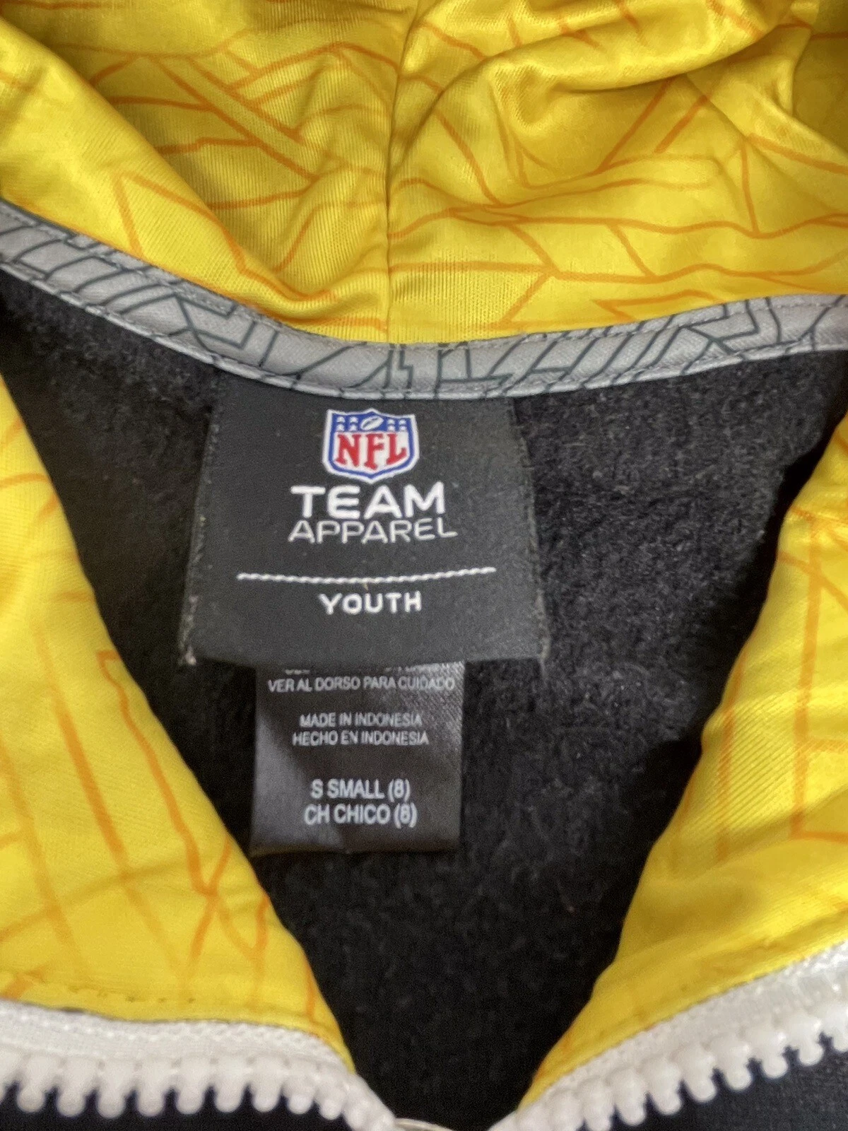 VETEMENTS Felpa con cappuccio Pittsburgh Steelers NFL Team Apparel Dri Fit quarto cerniera gioventù piccola 8