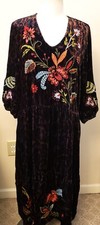 Johnny Was Floral Embroidered Dress Size-Petite Large French Leopard