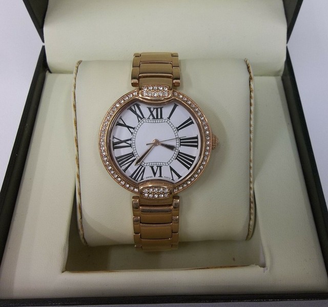 Bronzo Italia QVC Diamonique Ladies Rose Gold Tone Wristwatch Watch eBay