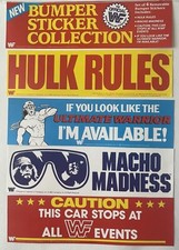 Vintage 1988 WWF Bumper Sticker Bundle of 4 Hulk Hogan Warrior Savage NEW SEALED