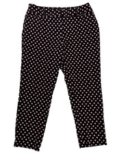 Liz Claiborne Women's Emma Mid Rise Straight Fit Ankle Pant Black Pink Size 6