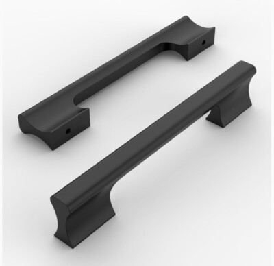 #ad 10 Pack Matte Black Solid Cabinet Pulls 5 Inch Hole Centers Drawer Handles $29.99