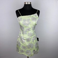 Lulus Dress Womens Fancy Shimmery Floral Print Mini Zip Back Pretty Sexy XS New