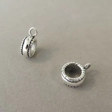 .925 Sterling Silver Charm Converter Beads for Slide on Style Bracelet NEW FD