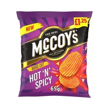McCoy's Ridge Cut Hot N Spicy Crisps 20 x 65g Priced Bold Flavour Crunchy Snack