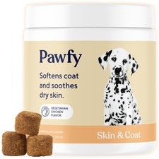 Pawfy Skin  Coat with Salmon Oil - Dog Allergy Relief Chews 30 Chews Chicken 