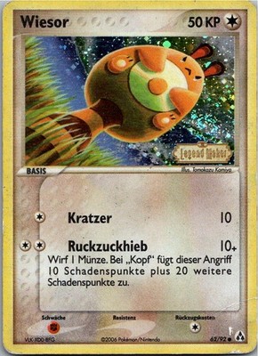 Pokémon Wiesor 62/92 Holo - EX Legend Maker - Deutsch 2006