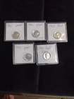 1960+1961+1962+1963+1964 Total Of 5 Proof Silver Roosevelt Dimes In Flips BU