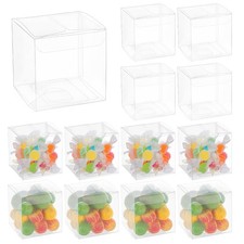 1bag 120pcs Transparent Plastic PET box Gift Packaging Waterproof Folding C