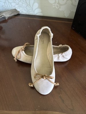 Sperry Thalia Women s Sz 7 Nude Matte Leather Ballet Flats Shoes