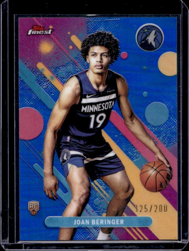 2025-26 Topps Finest Joan Beringer Common RC Blue Refractor #/200 Timberwolves