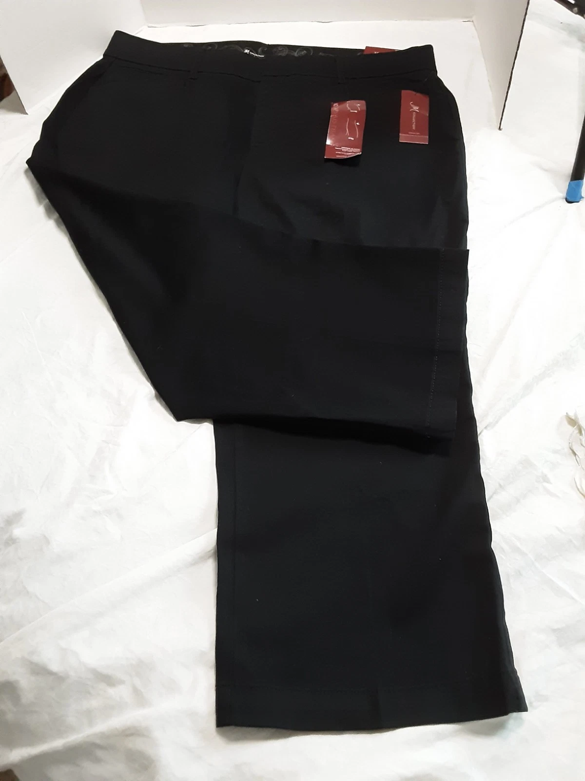 JM Collection Capri Pants Womens Black Comfort Waist Tummy Control Cropped Sz 16