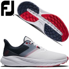 FOOTJOY FLEX GOLF SHOES WHITE/NAVY/RED SPIKELESS GOLF SHOES 24 HOUR DELIVERY!!!