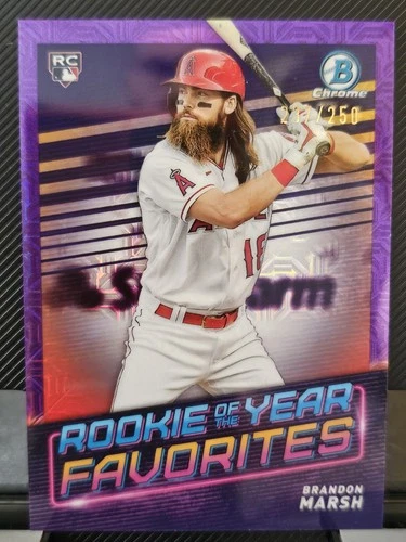 2022 Bowman - Rookie of the Year Favorites Brandon Marsh #ROYF-3 Purple Mojo...