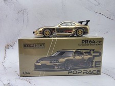 Pop Race 1:64 Gold Top Secret GT300 Supra w/ Carbon Hood PR640277