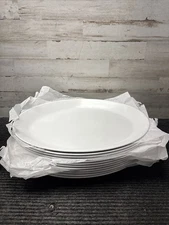 12 Pack PG.E.T. OP-1411-AW American White 14" x 10.75" Oval Coupe Platter, Large