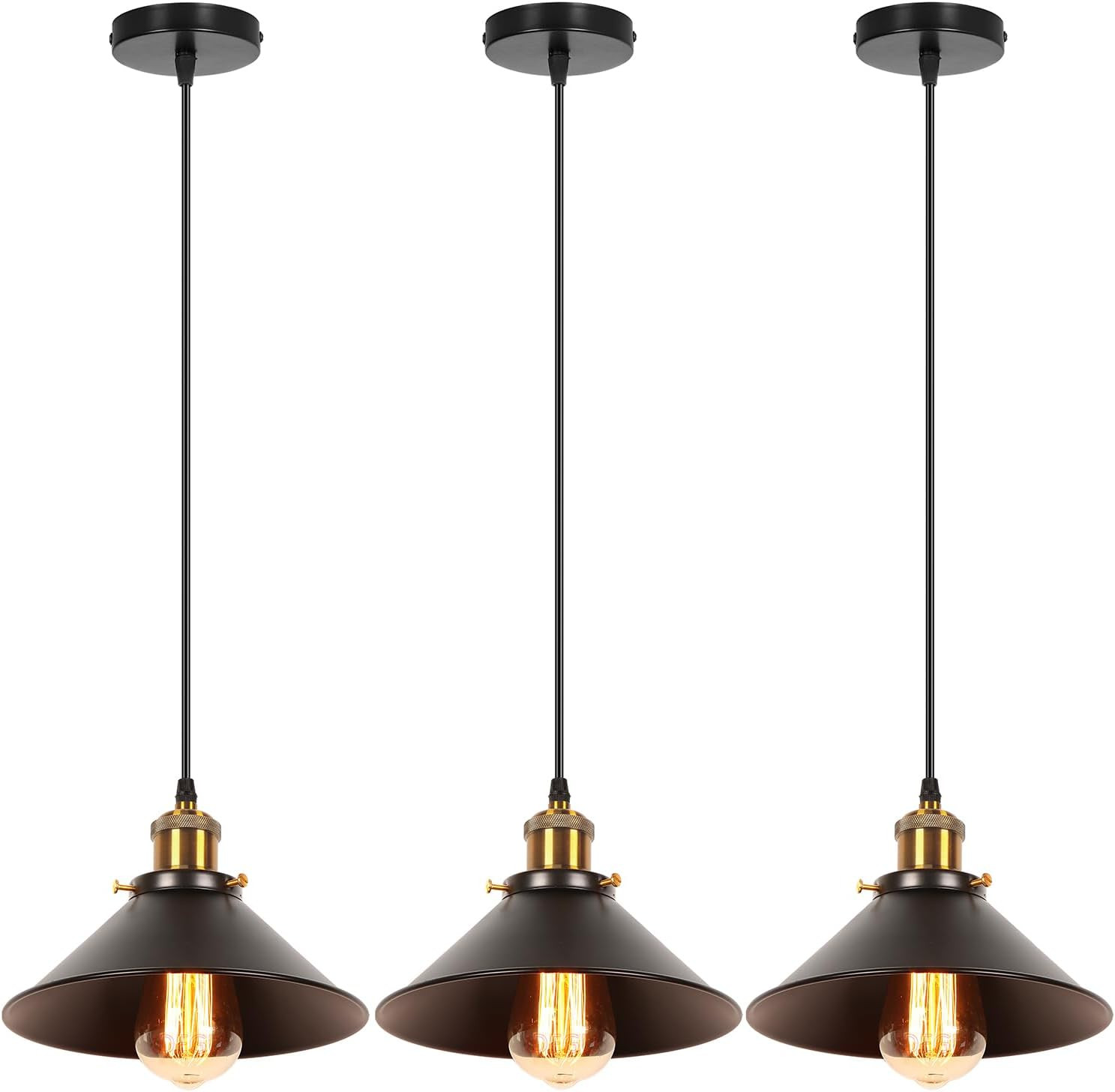 Kit 3 Lampade Industriali 22cm E27 - Qualità Professionale Certificata