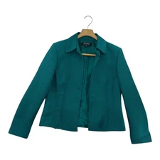 Kasper Women's Teal Textured Blazer Jacket Size 10