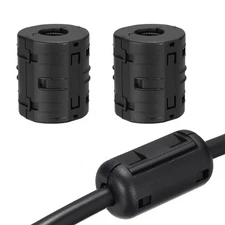 17mm Clip-on Ferrite Ring Core for Cable, Black 2pcs