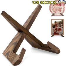 Wooden Plate Display Stand Collectibles Picture Frames Artwork Easel 11in 13.9in