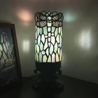 Mini Sea Blue Tiffany Dragonfly Table Lamp - Stained Glass Accent Light