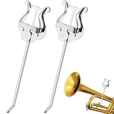 Trumpet Lyre,2 Pack Silver Mellophone Lyre for Marching Band with Bent Stem,7...
