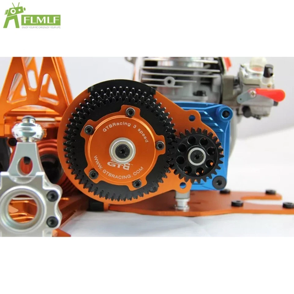 FLMLF CNC Metal 3 Speed Blue Gear Transmission Kit for HPI RV Baja 5B 5T RC 1/5 - Image 2 of 4