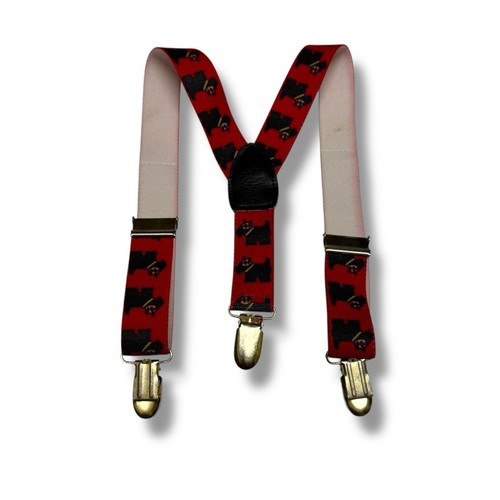 Red Scottie Dog Pattern Suspenders Toddler Size - Picture 2 of 2