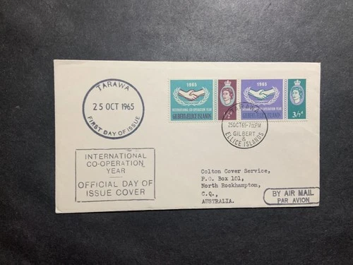 Gilbert Ellice 1965 FDC cover  Australia ICY International Cooperation Year