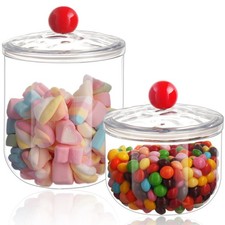 2 Pack Candy Jars with Lids - 47  30 OZ Clear Plastic Cookie Storage Contain...