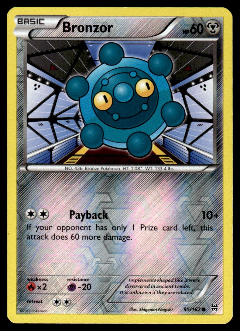 2015 XY - BREAKthrough Reverse Holo Bronzor Basic/Common #95